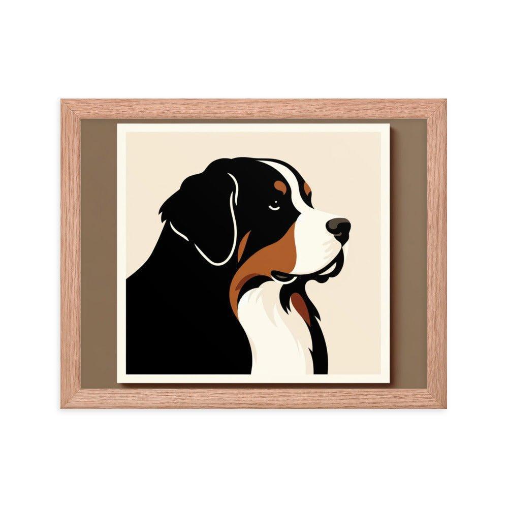 Bernese Mountain Dog Modern Portrait Art Framed Poster - Oh Posters
