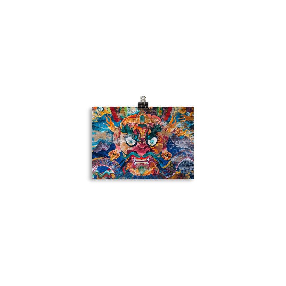 Bhutanese Guardian Deity Cultural Mural Art Poster - Oh Posters