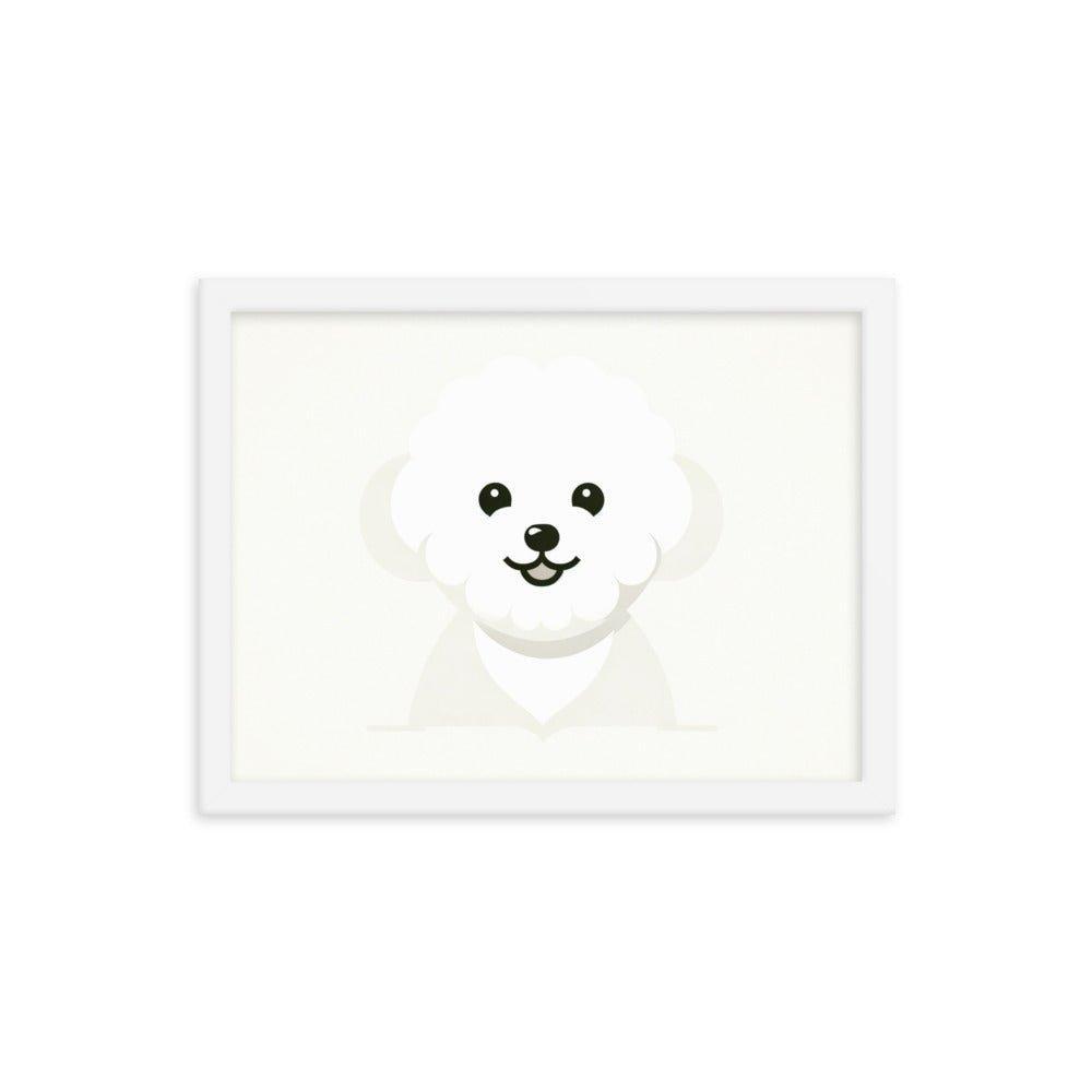 Bichon Frise Cheerful Cartoon Art Framed Poster - Oh Posters