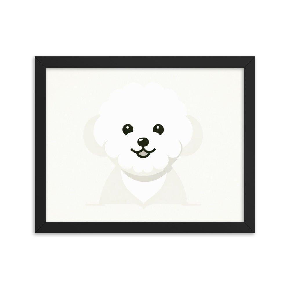 Bichon Frise Cheerful Cartoon Art Framed Poster - Oh Posters