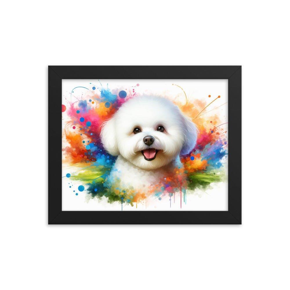 Bichon Frise Colorburst Watercolor Art Framed Poster - Oh Posters