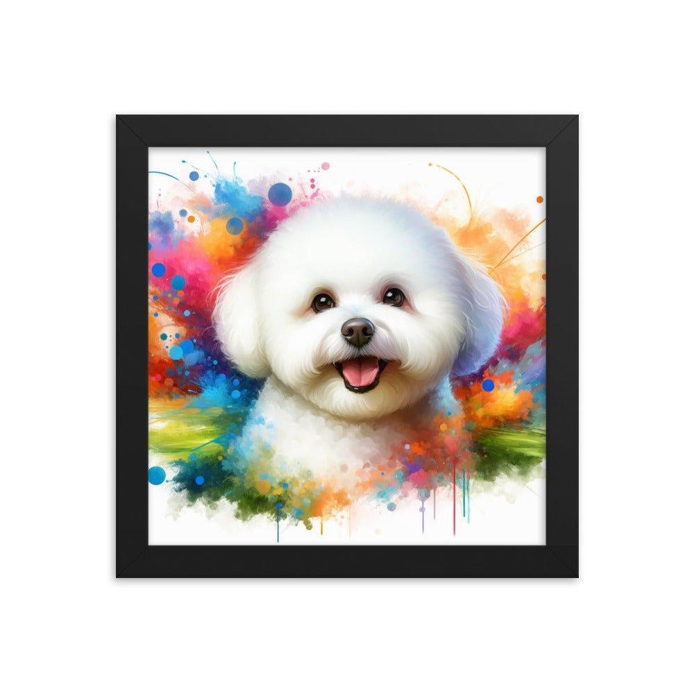 Bichon Frise Colorburst Watercolor Art Framed Poster - Oh Posters