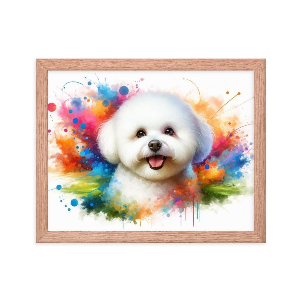 Bichon Frise Colorburst Watercolor Art Framed Poster - Oh Posters