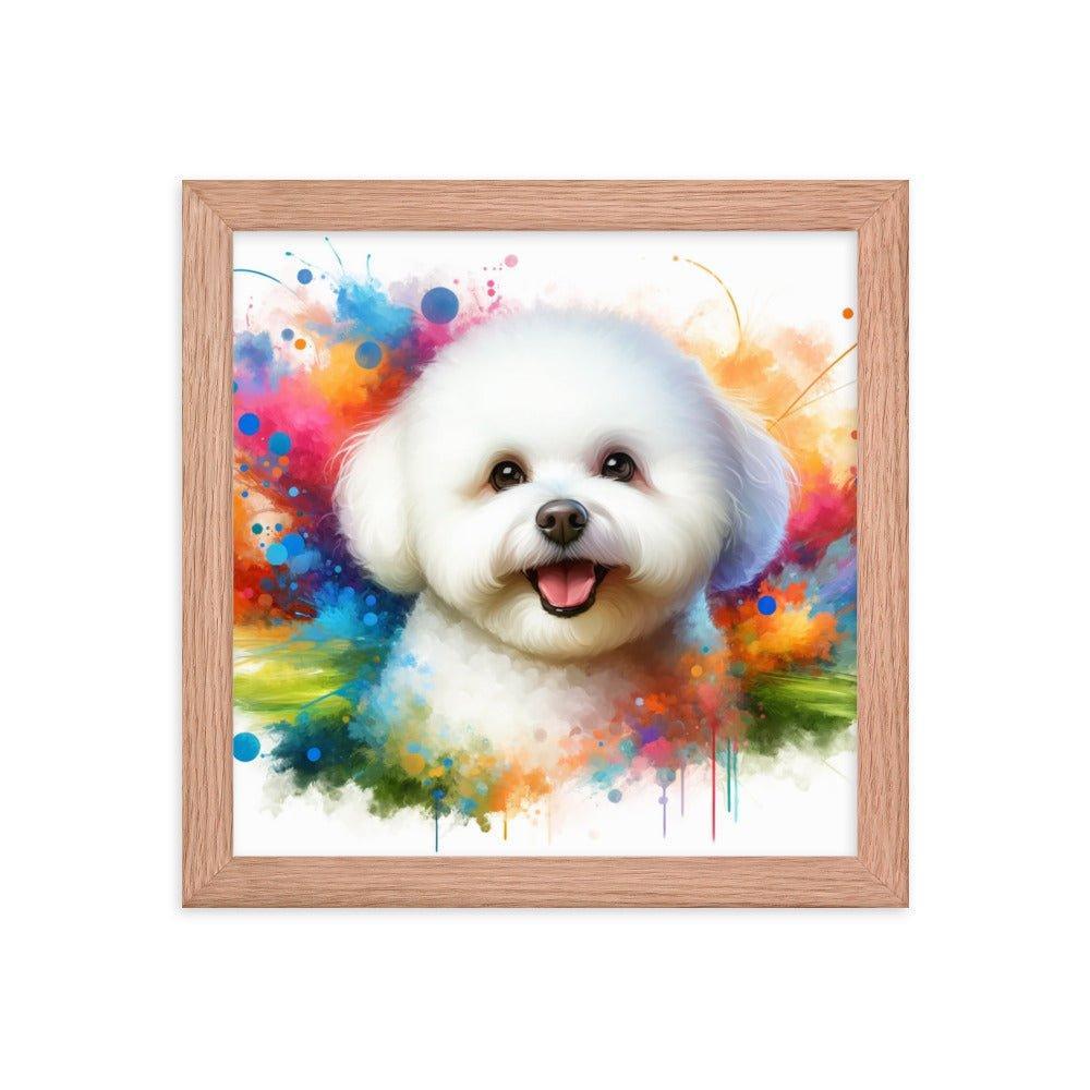 Bichon Frise Colorburst Watercolor Art Framed Poster - Oh Posters