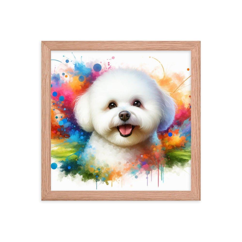 Bichon Frise Colorburst Watercolor Art Framed Poster - Oh Posters