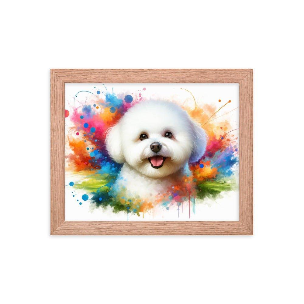 Bichon Frise Colorburst Watercolor Art Framed Poster - Oh Posters