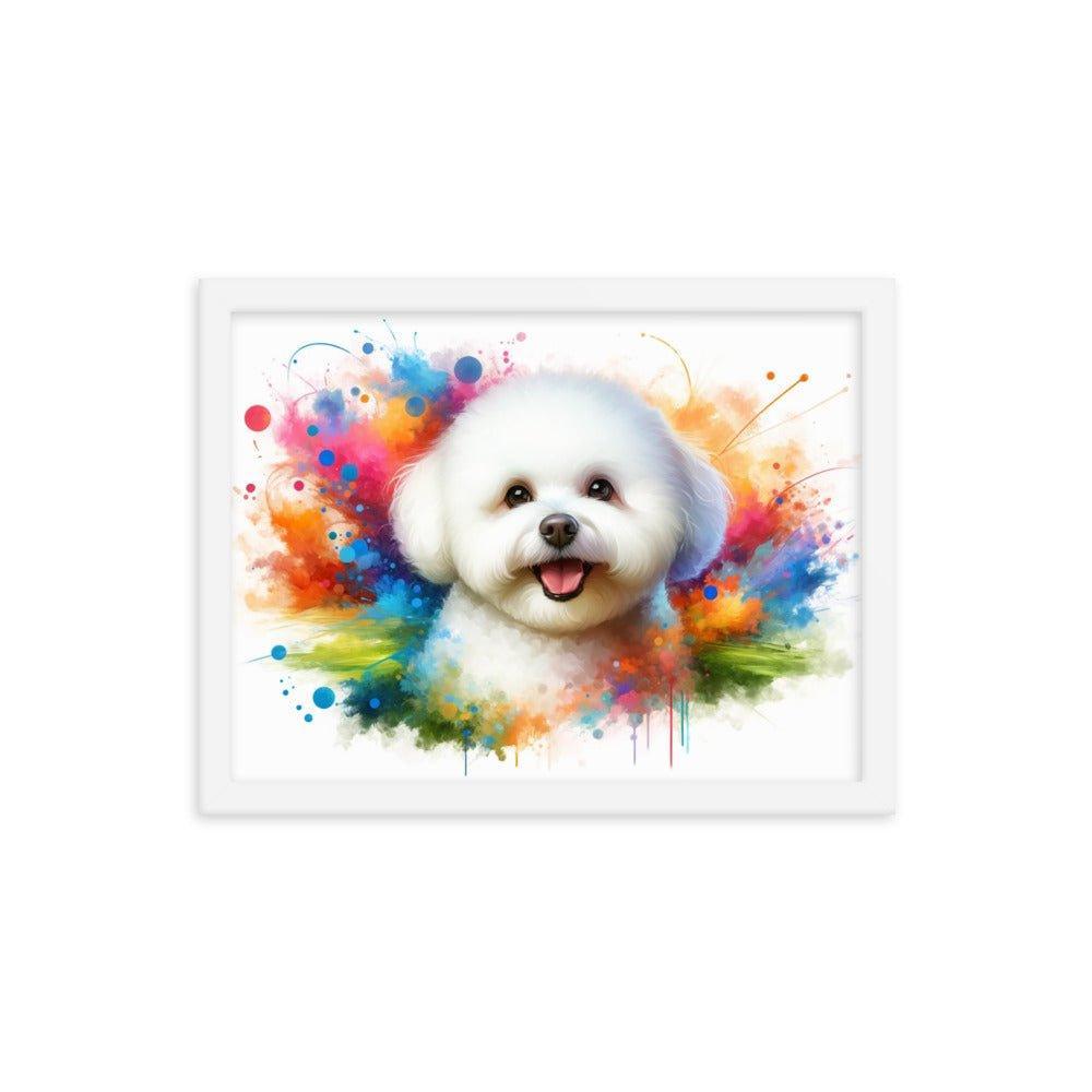 Bichon Frise Colorburst Watercolor Art Framed Poster - Oh Posters