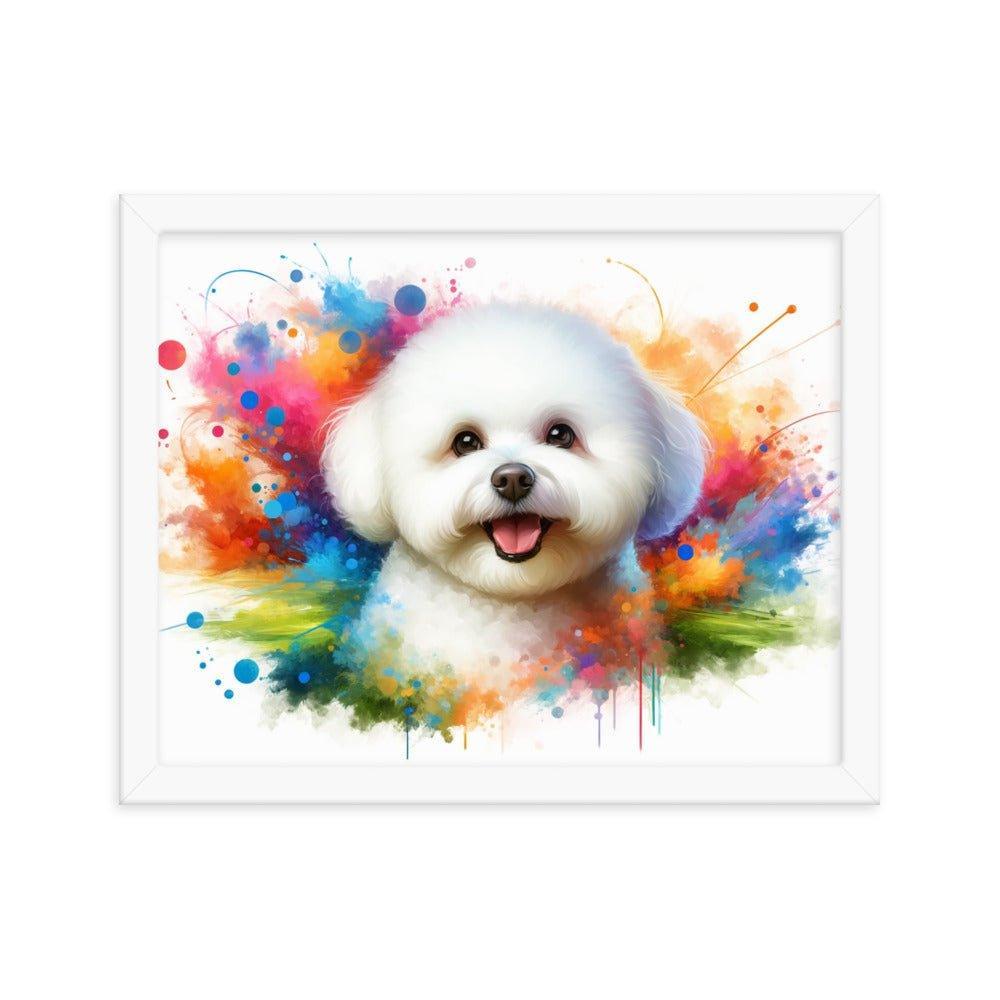 Bichon Frise Colorburst Watercolor Art Framed Poster - Oh Posters