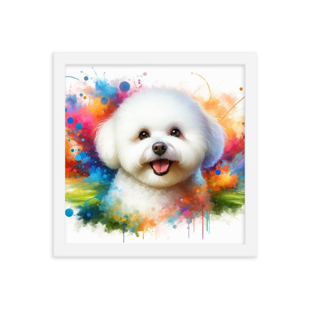 Bichon Frise Colorburst Watercolor Art Framed Poster - Oh Posters