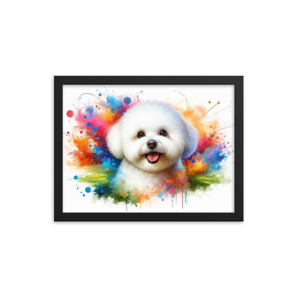 Bichon Frise Colorburst Watercolor Art Framed Poster - Oh Posters