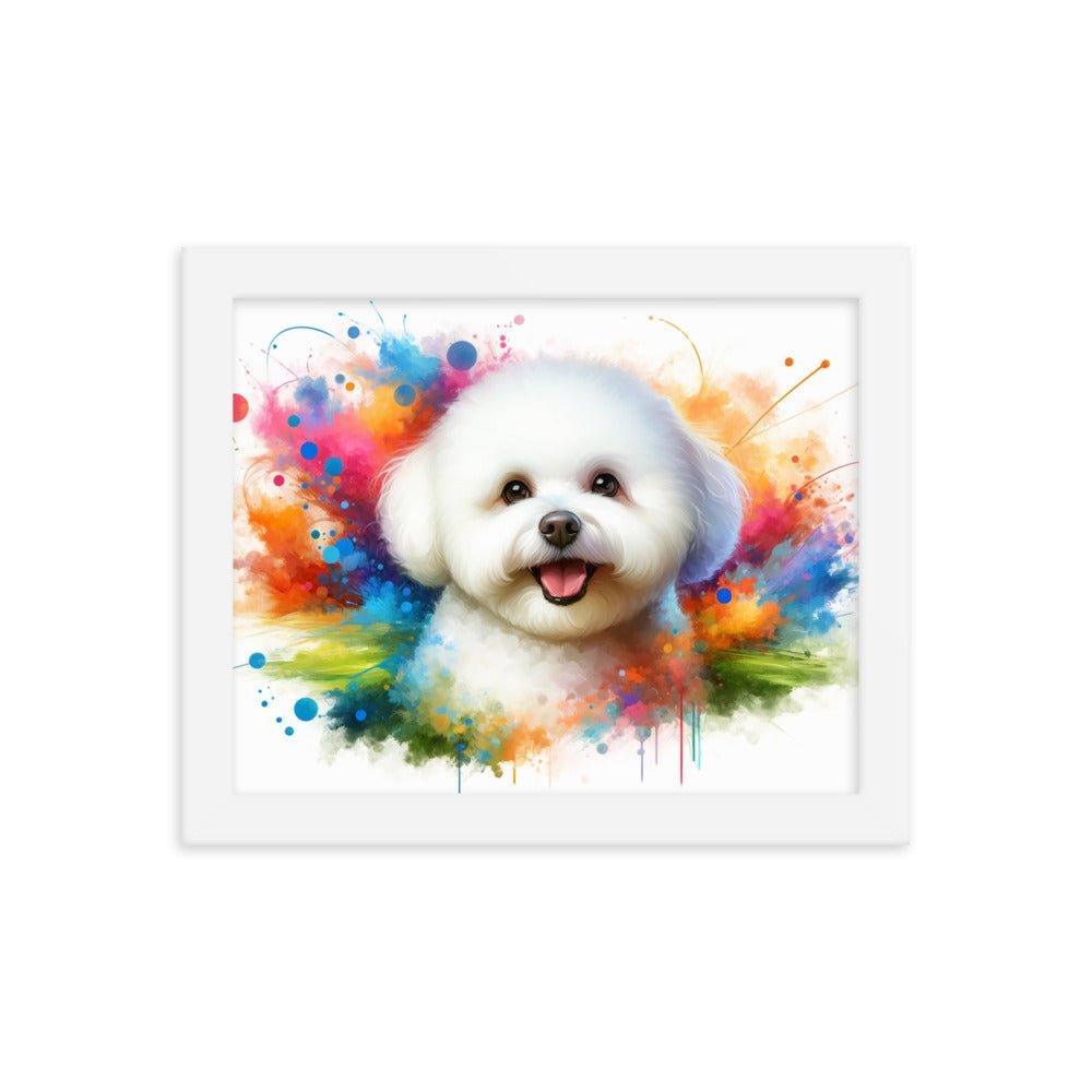 Bichon Frise Colorburst Watercolor Art Framed Poster - Oh Posters