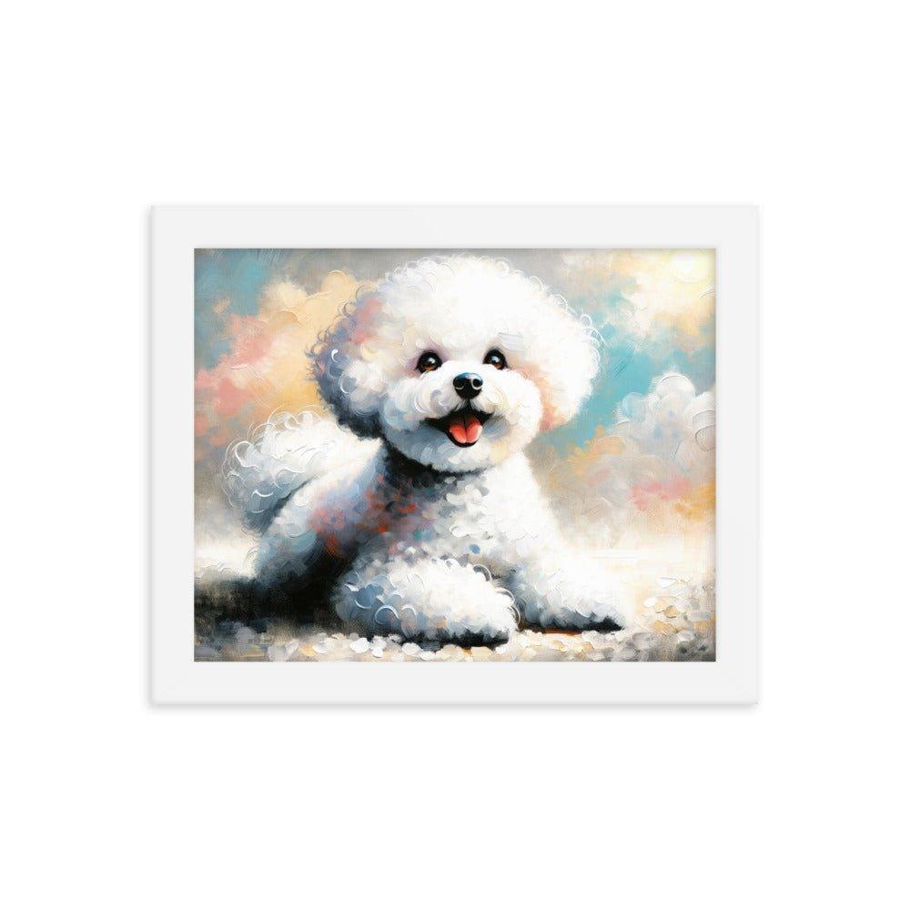 Bichon Frise Fluffy Charm Watercolor Style Framed Poster - Oh Posters