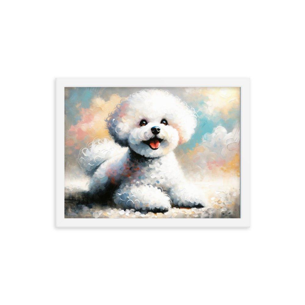 Bichon Frise Fluffy Charm Watercolor Style Framed Poster - Oh Posters