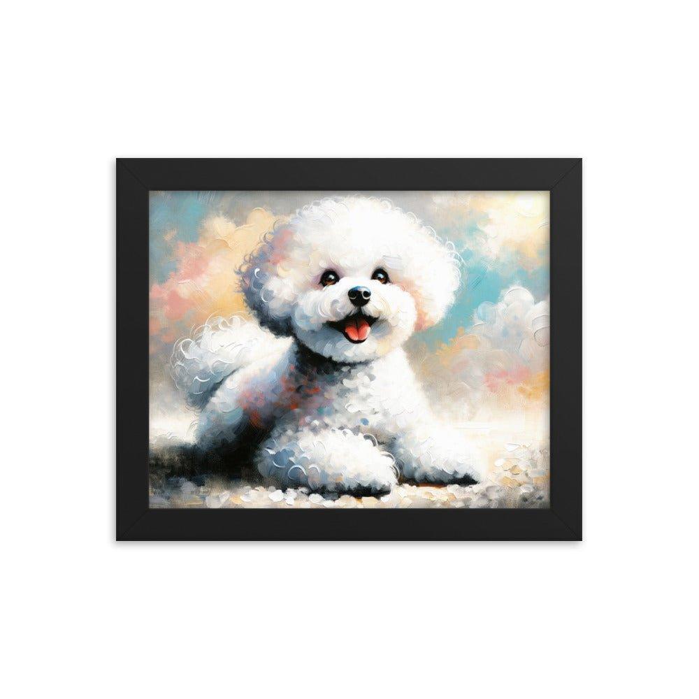 Bichon Frise Fluffy Charm Watercolor Style Framed Poster - Oh Posters