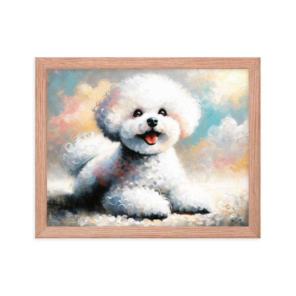 Bichon Frise Fluffy Charm Watercolor Style Framed Poster - Oh Posters