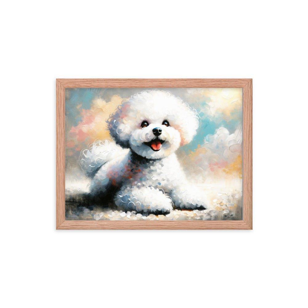 Bichon Frise Fluffy Charm Watercolor Style Framed Poster - Oh Posters