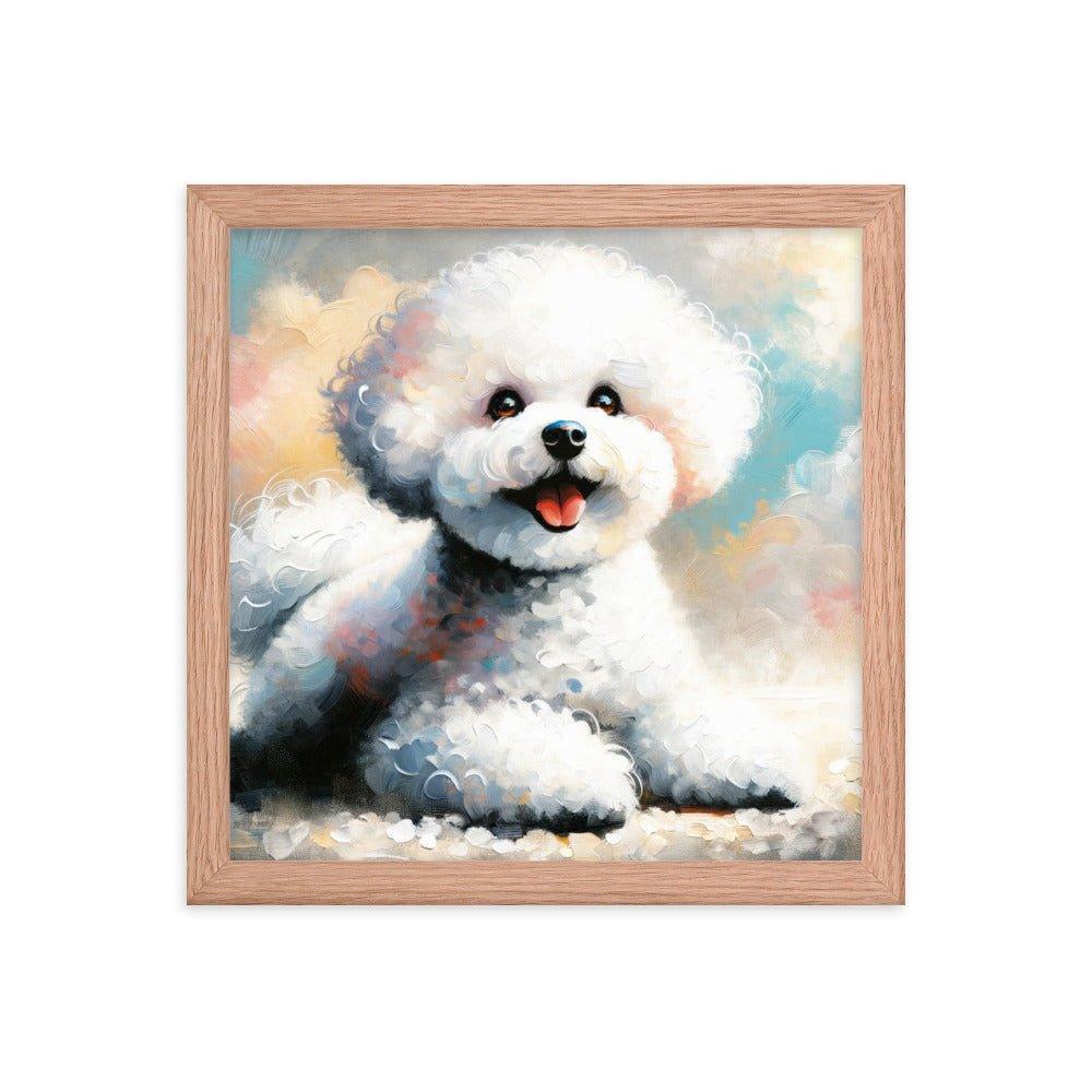 Bichon Frise Fluffy Charm Watercolor Style Framed Poster - Oh Posters