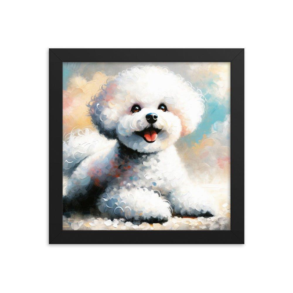 Bichon Frise Fluffy Charm Watercolor Style Framed Poster - Oh Posters