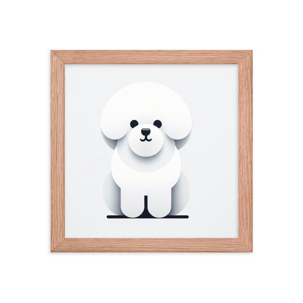 Bichon Frise Minimalist Vector Design Framed Poster - Oh Posters