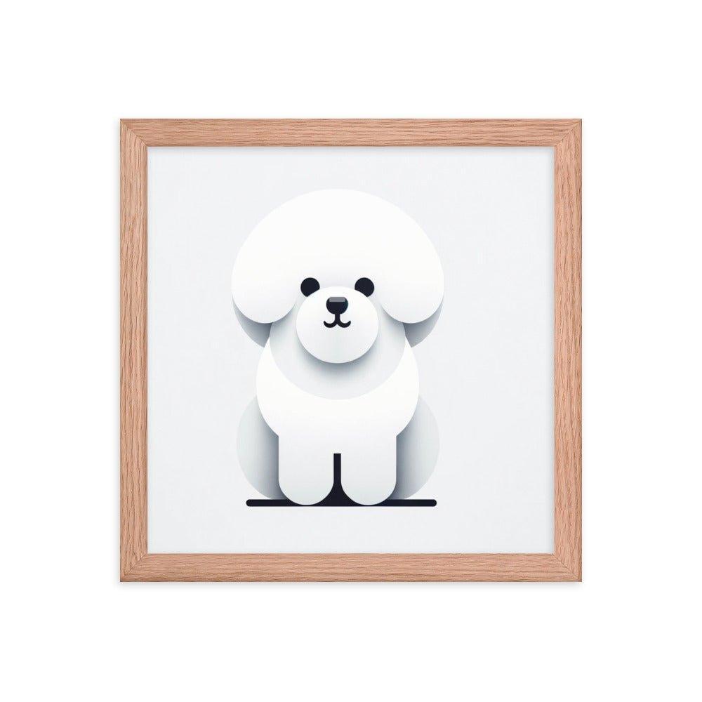 Bichon Frise Minimalist Vector Design Framed Poster - Oh Posters