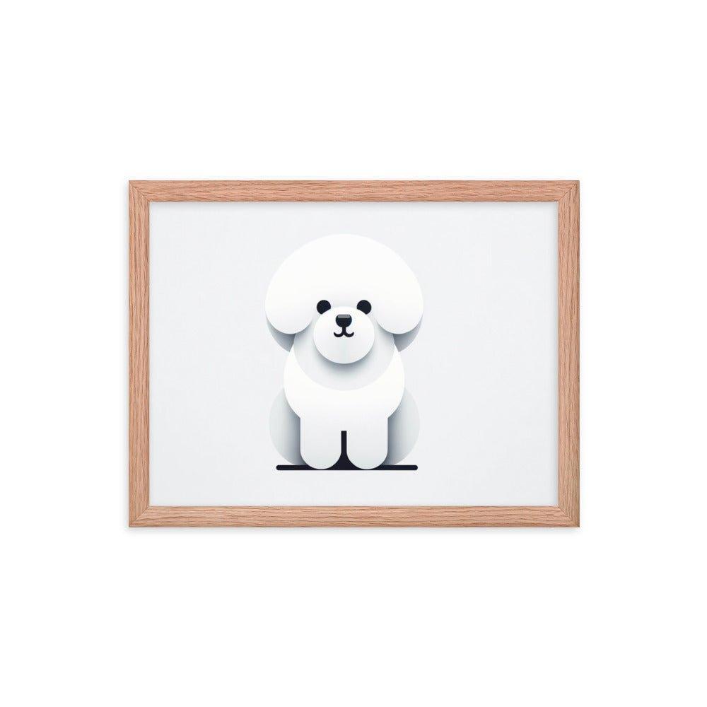 Bichon Frise Minimalist Vector Design Framed Poster - Oh Posters