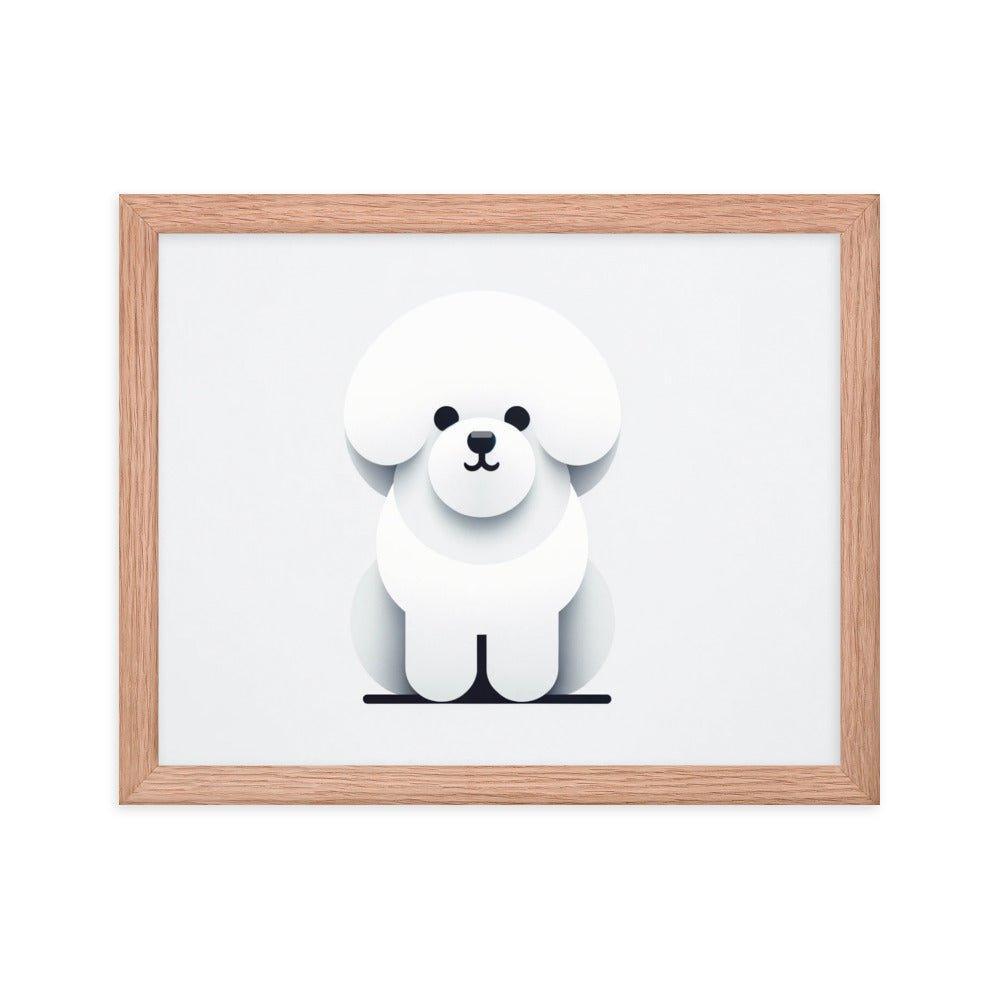 Bichon Frise Minimalist Vector Design Framed Poster - Oh Posters