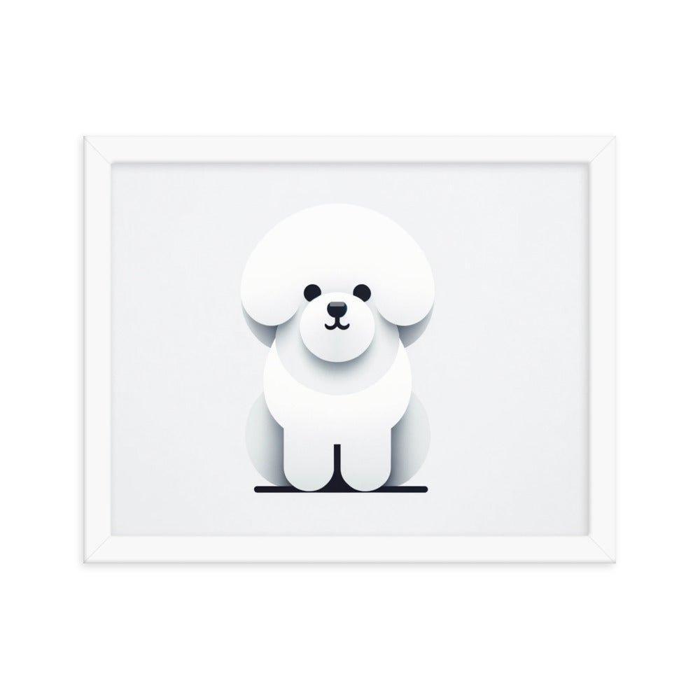 Bichon Frise Minimalist Vector Design Framed Poster - Oh Posters