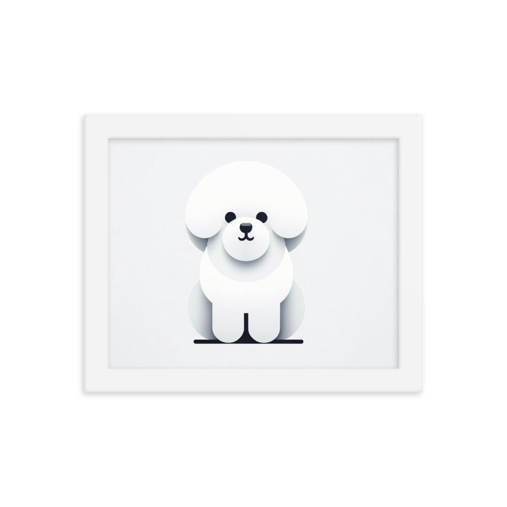 Bichon Frise Minimalist Vector Design Framed Poster - Oh Posters