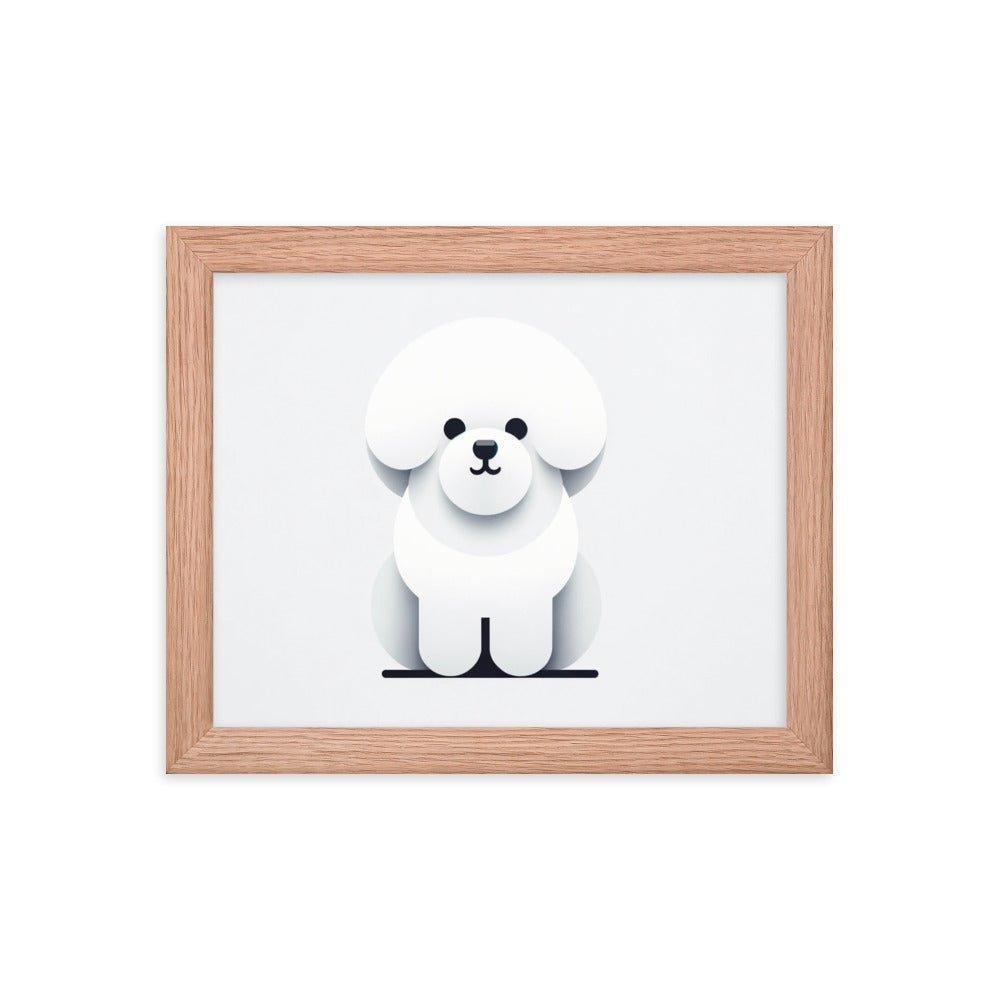 Bichon Frise Minimalist Vector Design Framed Poster - Oh Posters