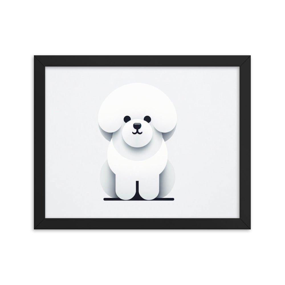 Bichon Frise Minimalist Vector Design Framed Poster - Oh Posters