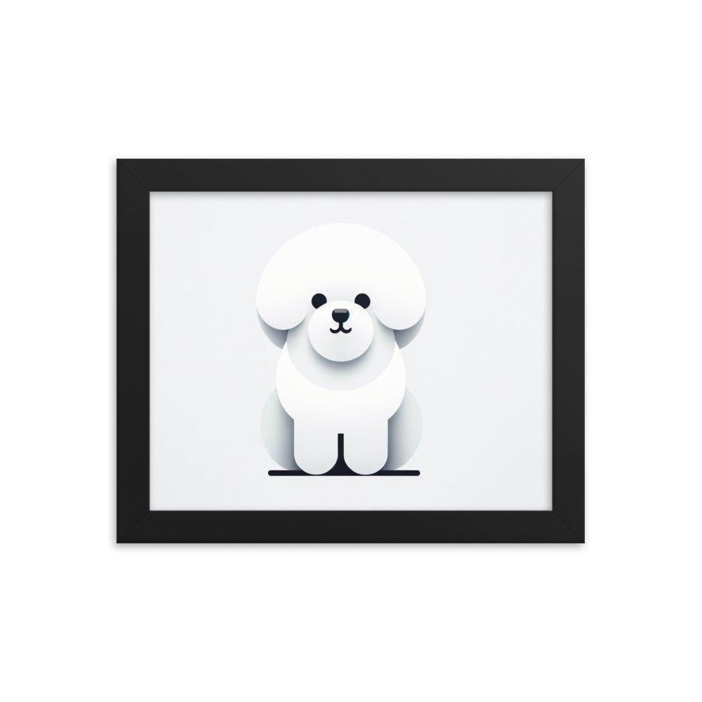 Bichon Frise Minimalist Vector Design Framed Poster - Oh Posters