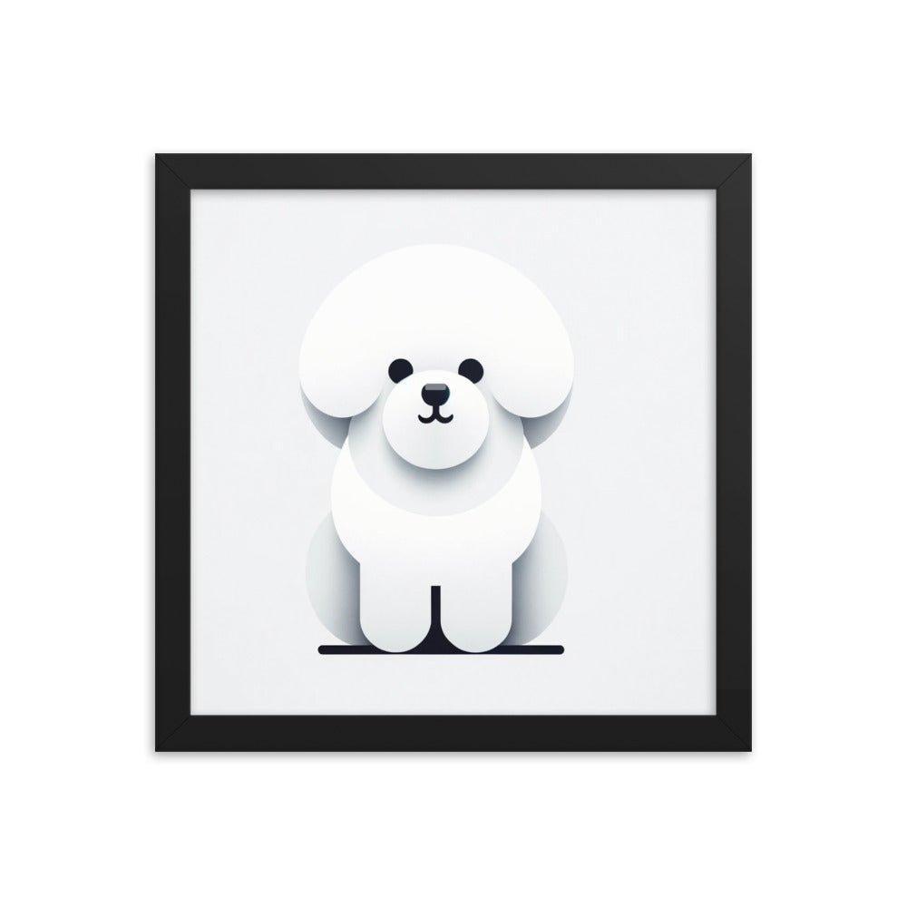 Bichon Frise Minimalist Vector Design Framed Poster - Oh Posters