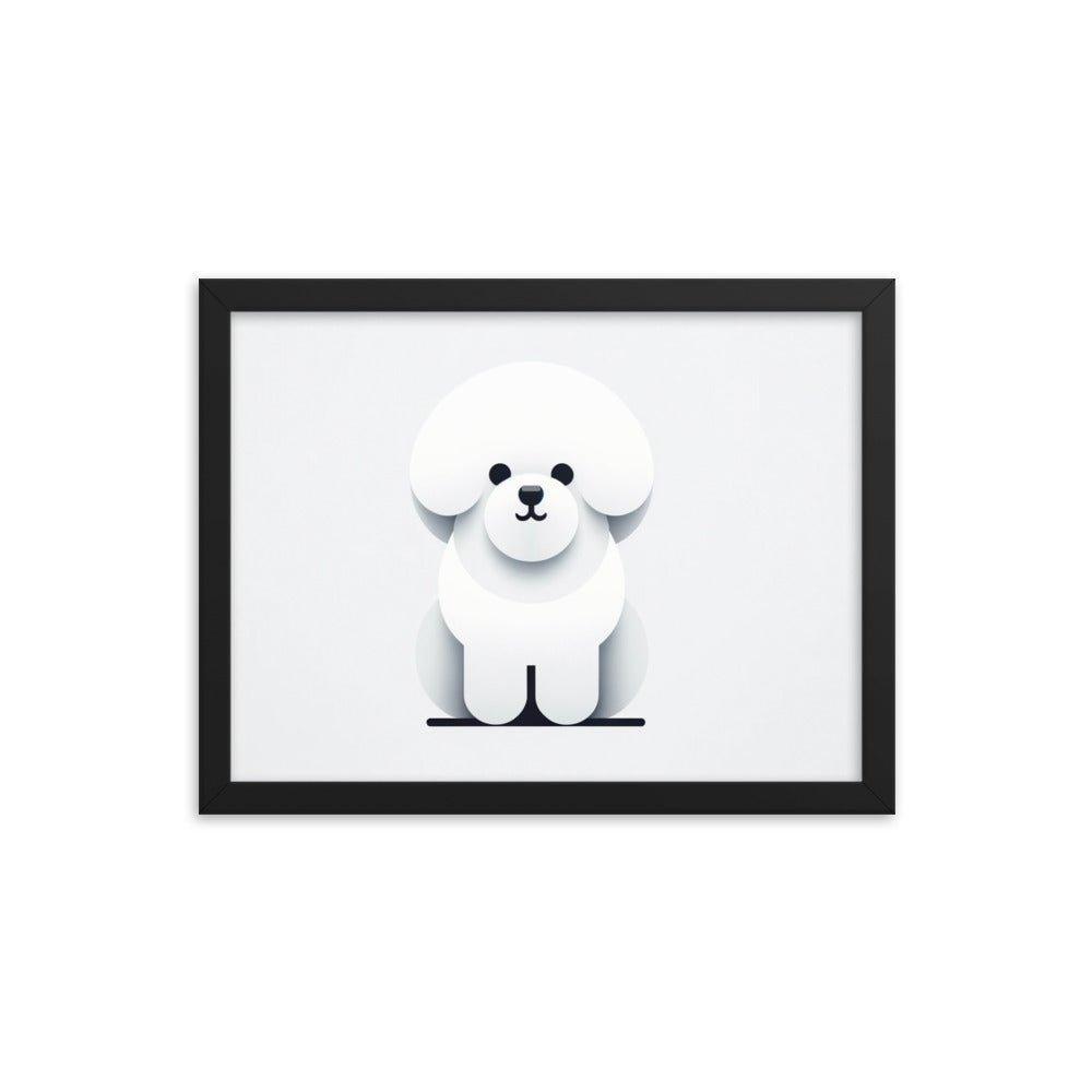 Bichon Frise Minimalist Vector Design Framed Poster - Oh Posters