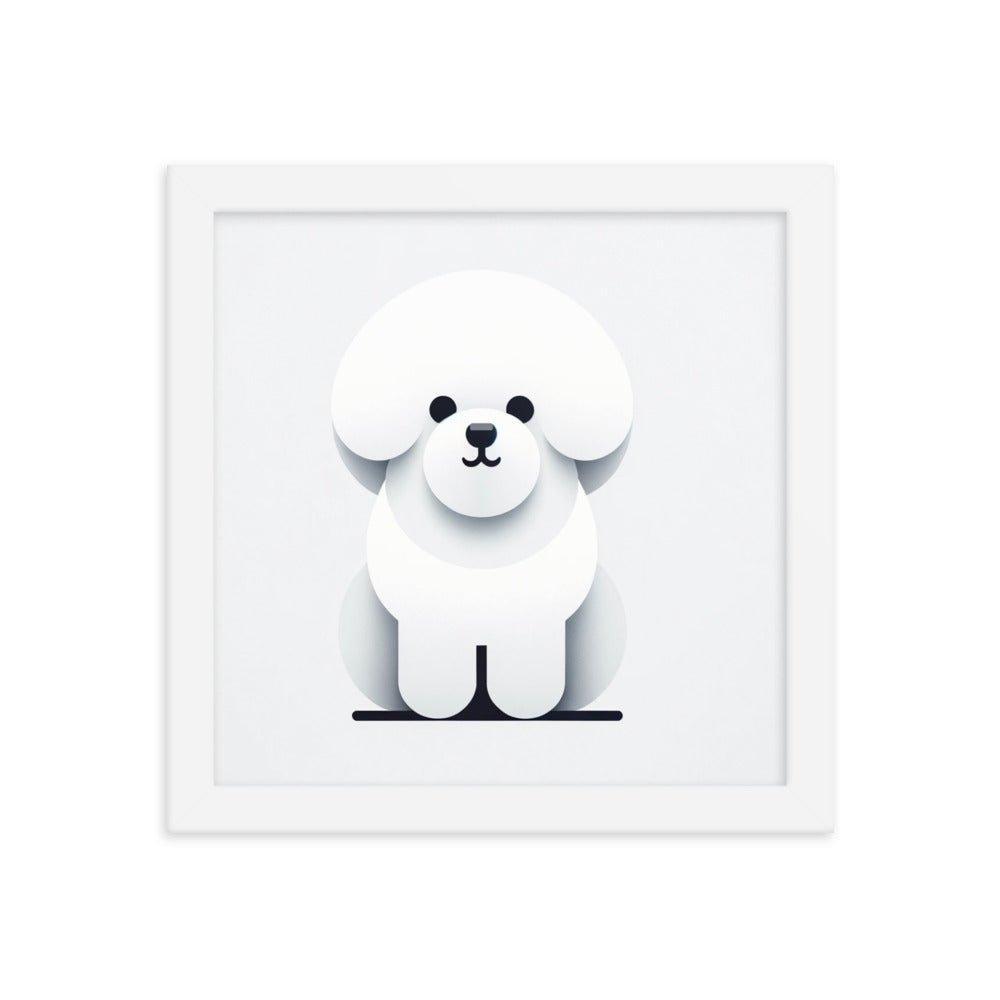 Bichon Frise Minimalist Vector Design Framed Poster - Oh Posters