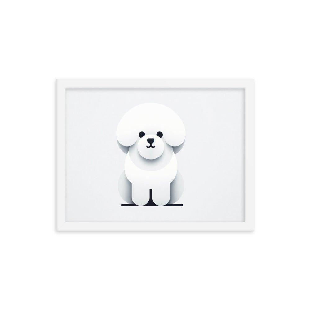 Bichon Frise Minimalist Vector Design Framed Poster - Oh Posters