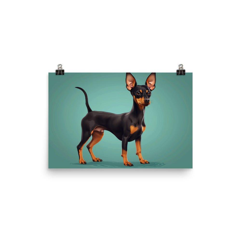 Black and Tan English Toy Terrier Digital Artwork Poster - Oh Posters