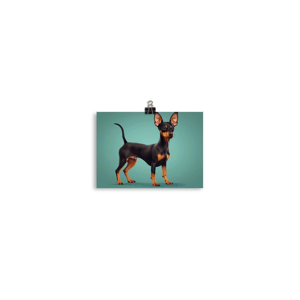 Black and Tan English Toy Terrier Digital Artwork Poster - Oh Posters