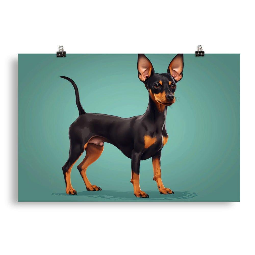 Black and Tan English Toy Terrier Digital Artwork Poster - Oh Posters