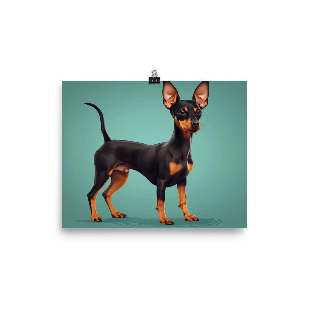 Black and Tan English Toy Terrier Digital Artwork Poster - Oh Posters