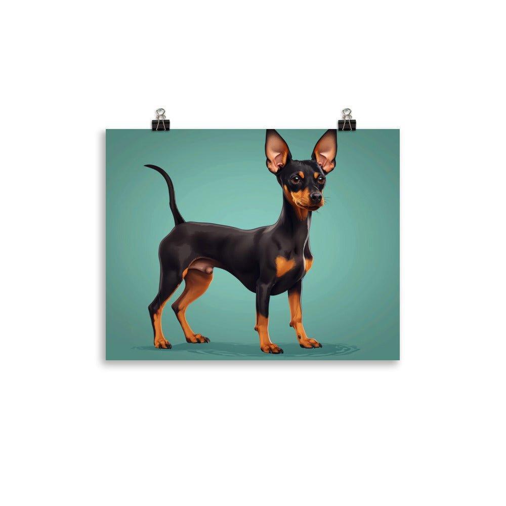 Black and Tan English Toy Terrier Digital Artwork Poster - Oh Posters