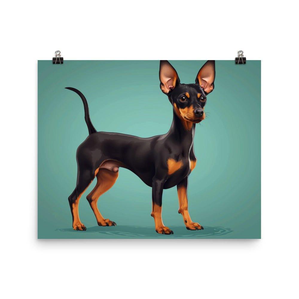 Black and Tan English Toy Terrier Digital Artwork Poster - Oh Posters