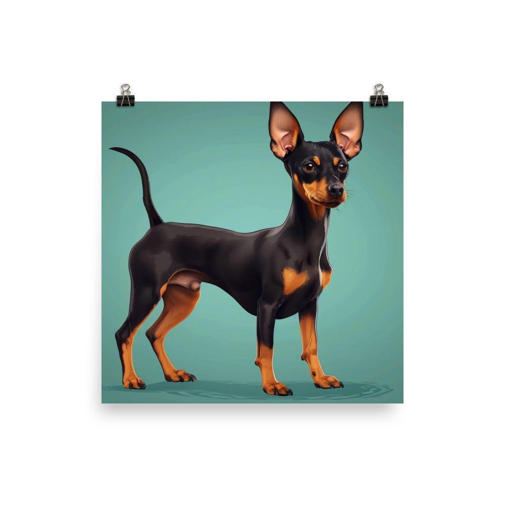 Black and Tan English Toy Terrier Digital Artwork Poster - Oh Posters