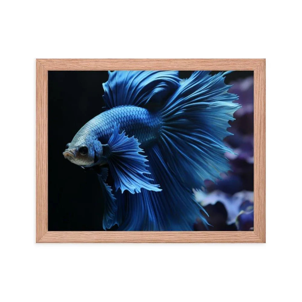 Blue Betta Fish Framed Poster - Oh Posters