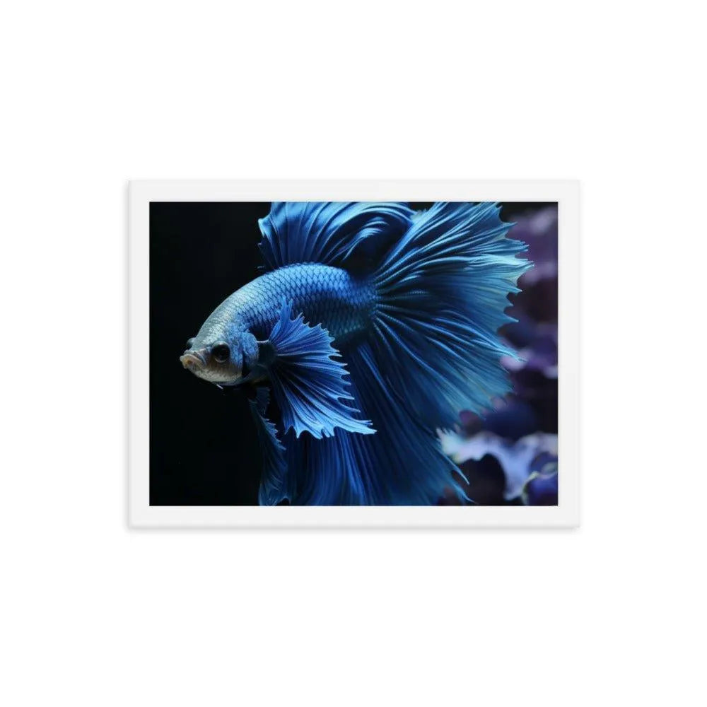 Blue Betta Fish Framed Poster - Oh Posters