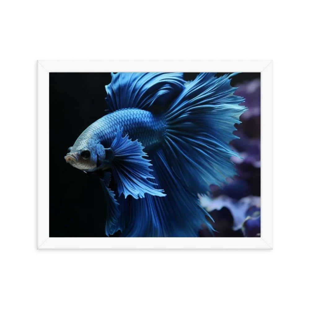 Blue Betta Fish Framed Poster - Oh Posters