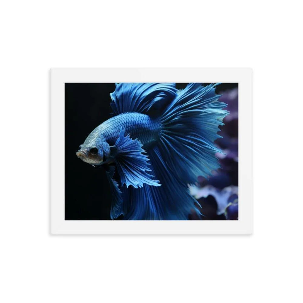 Blue Betta Fish Framed Poster - Oh Posters