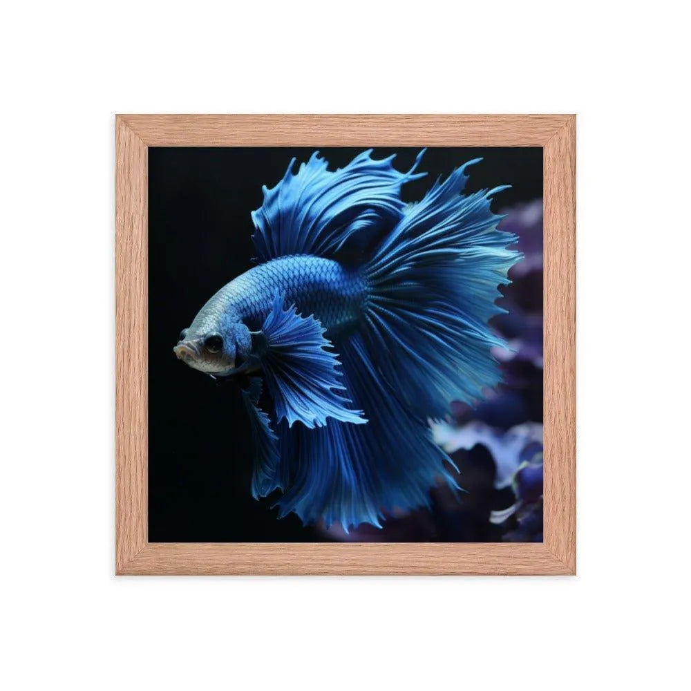Blue Betta Fish Framed Poster - Oh Posters