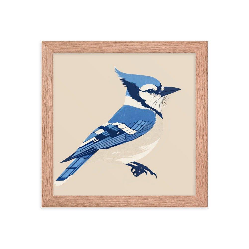 Blue Jay Minimalist Illustration Art Framed Poster - Oh Posters