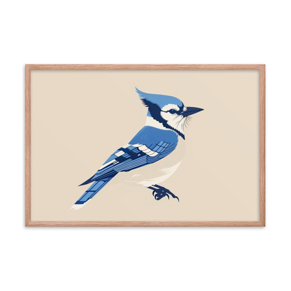 Blue Jay Minimalist Illustration Art Framed Poster - Oh Posters