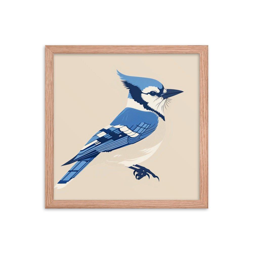 Blue Jay Minimalist Illustration Art Framed Poster - Oh Posters